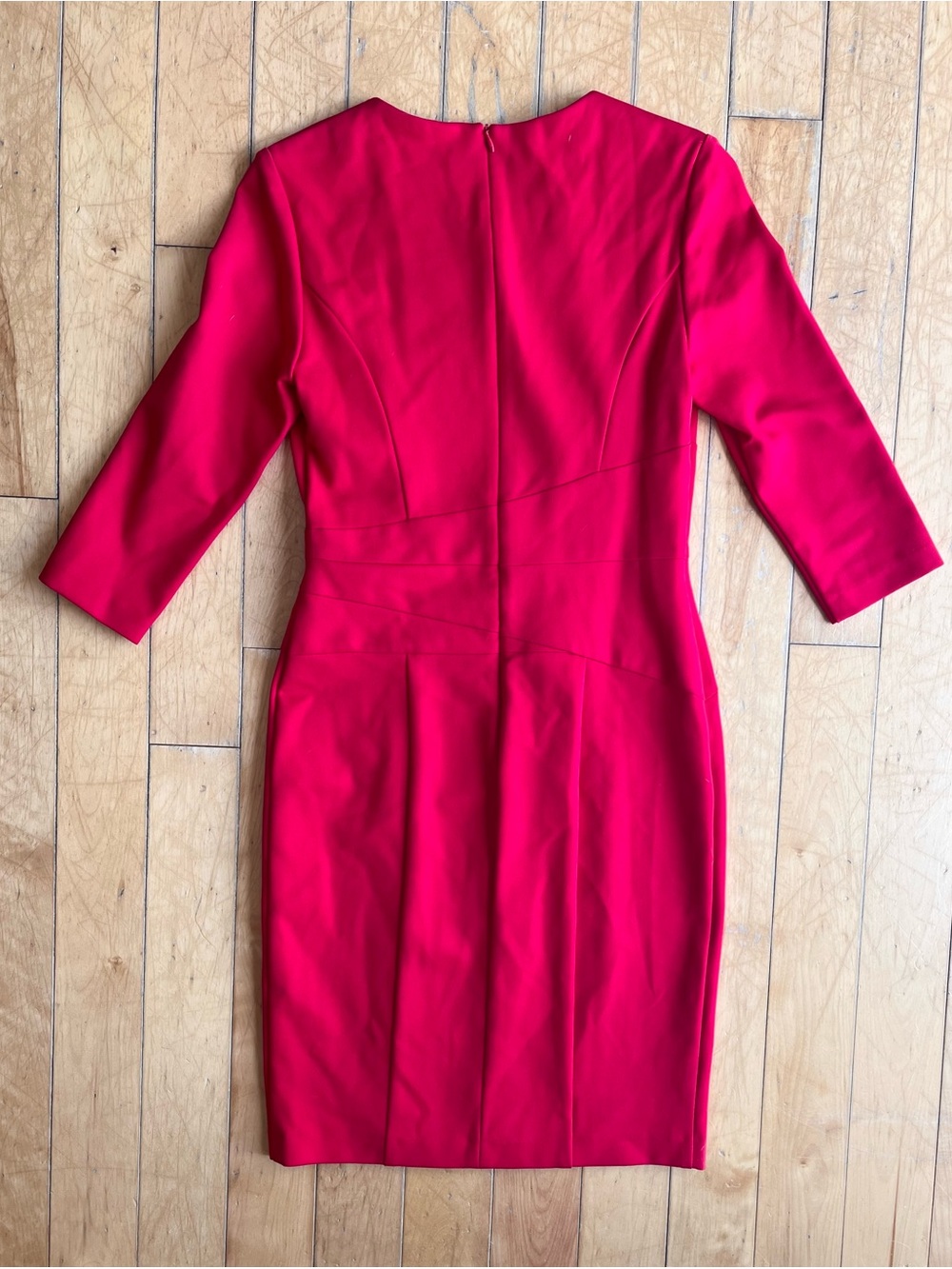 Joseph Ribkoff Red Structured Tailored Fit V-Neck Sheath Dress Size 6 - Picture 5 of 10